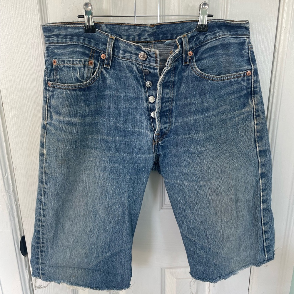 Levi's Distressed Blue Denim Shorts